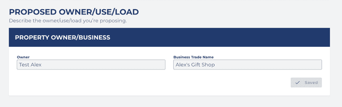 Proposed owner/business