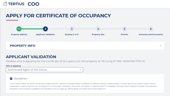 Authorized Agent of the Owner selected